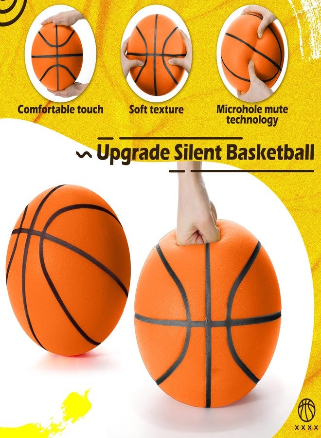 Silipull Silent Basketball and Hoop Set Soft Foam Indoor Basketball No Noise for Indoor Dribbling and Shooting Practice Ideal for Teens Adults(Orange,Size 7) - Image 3